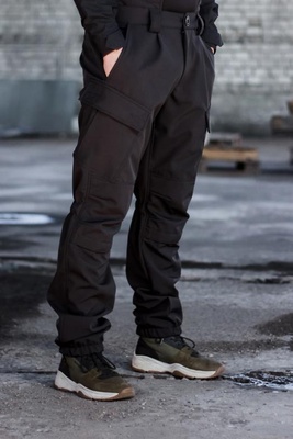 Зимние военные штаны Soft Shel (софтшел), 44, Черный FS1373136 фото