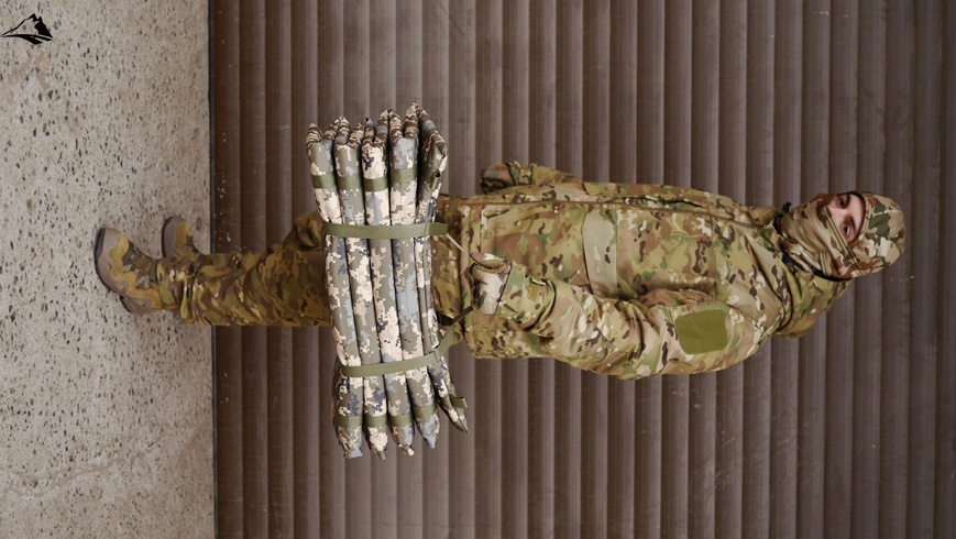 Тактичний розкладний каремат посилений (20мм+стропа) Kiborg К-2, піксель, універсальний 8813 фото