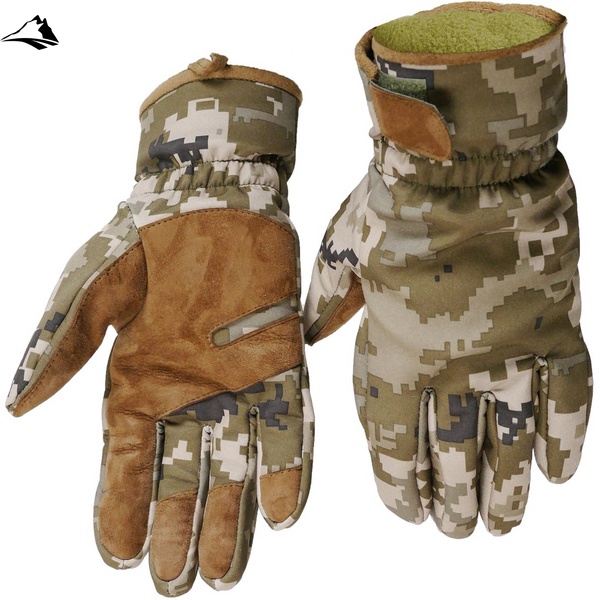 Тактичні зимові рукавиці Softshell, піксель, S 1603 фото