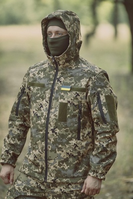 Зимова військова куртка Soft Shel (софтшел), S, Піксель FS1362955 фото