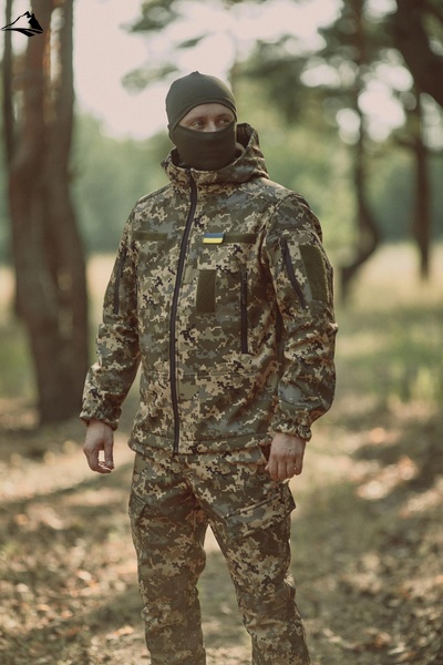 Зимняя военная куртка Soft Shel (софтшел), S, Пиксель FS1362955 фото