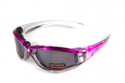Очки защитные с уплотнителем Global Vision FlashPoint Pink (silver mirror) зеркальные черные 1ФЛЕШ-Ц20 фото