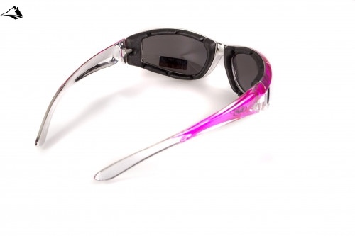 Очки защитные с уплотнителем Global Vision FlashPoint Pink (silver mirror) зеркальные черные 1ФЛЕШ-Ц20 фото