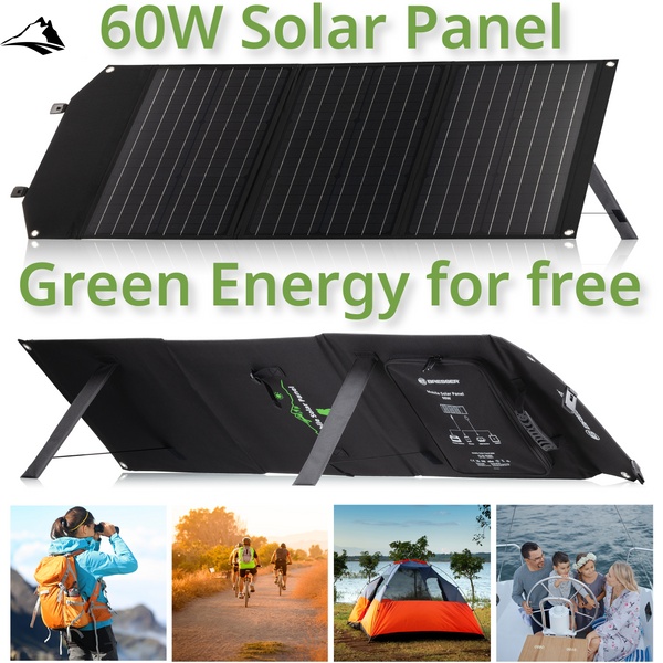 Портативний зарядний пристрій сонячна панель Bresser Mobile Solar Charger 60 Watt USB DC (3810050) SVA930150 фото