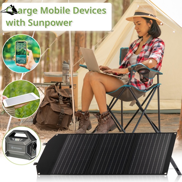 Портативний зарядний пристрій сонячна панель Bresser Mobile Solar Charger 60 Watt USB DC (3810050) SVA930150 фото
