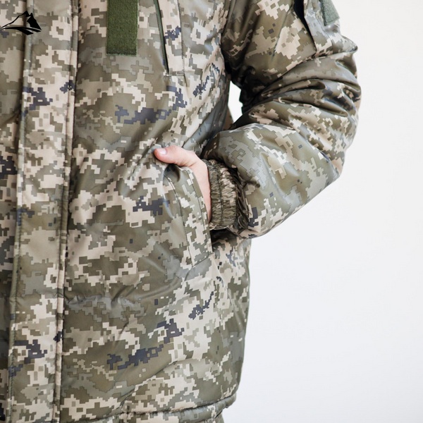 Зимний комплект: Бушлат тактический на флисе (плащевка) + Тактические штаны на флисе, 46, Пиксель UAF1979653 фото
