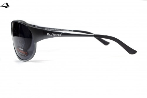 Очки поляризационные BluWater Alumination-3 Gun Metal Polarized (gray) черные в темной оправе 4АЛЮМ3-Г20П фото