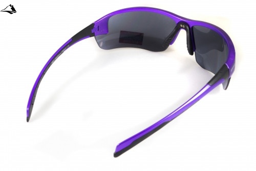 Очки защитные Global Vision Hercules-7 Purple (silver mirror) зеркальные черные в фиолетовой оправе 1ГЕР7-Ф70 фото