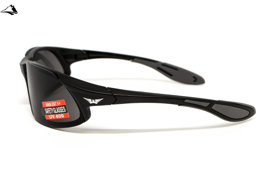 Очки защитные Global Vision Code-8 (smoke), серые в черной матовой оправе 1КОД8-20 фото