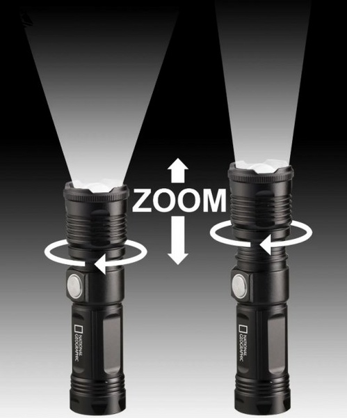 Фонарь National Geographic Iluminos Led Zoom Flashlight 1000 lm (9082400), черный, универсальный SVA930143 фото