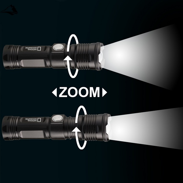 Фонарь National Geographic Iluminos Led Zoom Flashlight 1000 lm (9082400), черный, универсальный SVA930143 фото