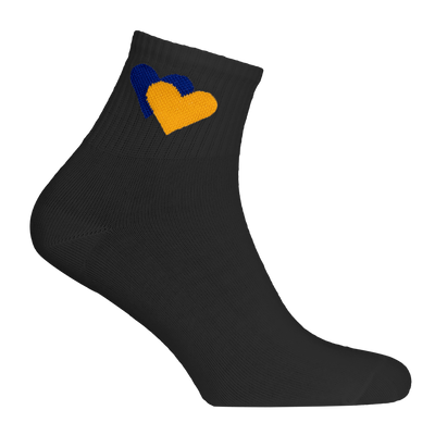Шкарпетки Жовто-блакитні серця, чорний, 36-40 CT6663 фото