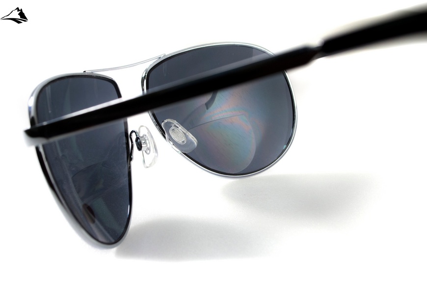 Очки бифокальные (защитные) Global Vision Aviator Bifocal (+3.0) (gray), черные бифокальные линзы в металлической оправе 1АВИБИФ-Д3.0 фото