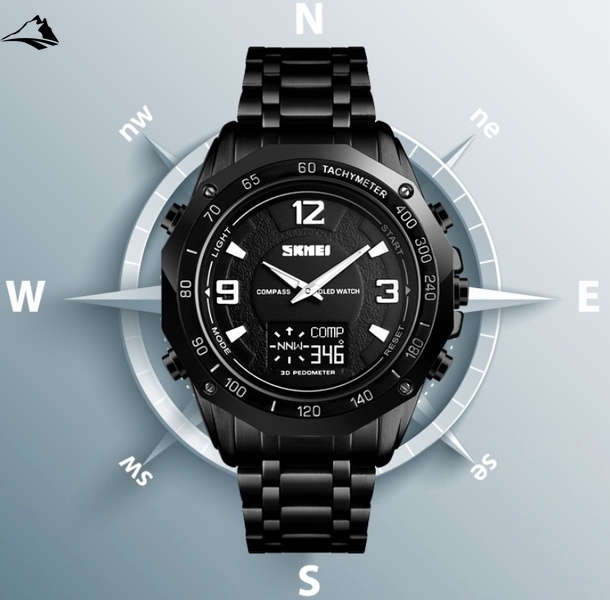 Годинник Skmei Kompass Pro, чорний, універсальний SS25070 фото