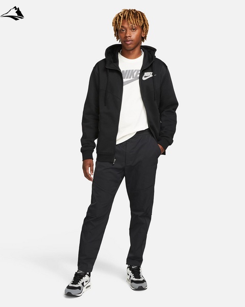 Кофта мужская Nike Sportswear Hybrid Full-Zip Fleece Hoodie, черный, M DO7228-010 фото