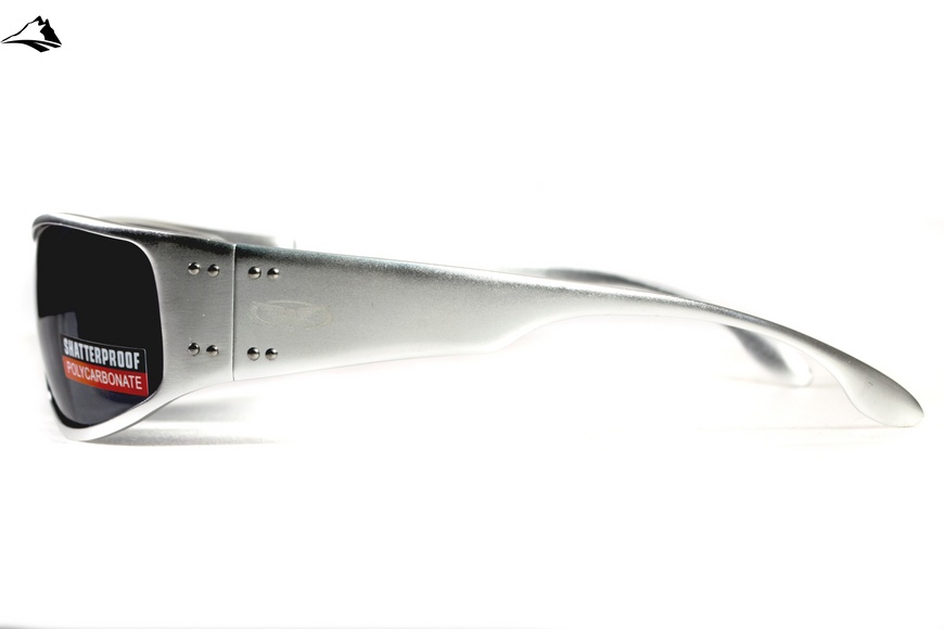 Окуляри захисні Global Vision Bad-Ass-2 Silver (gray), сірі в сріблястій металевій оправі 1БЕД2-СМ20 фото