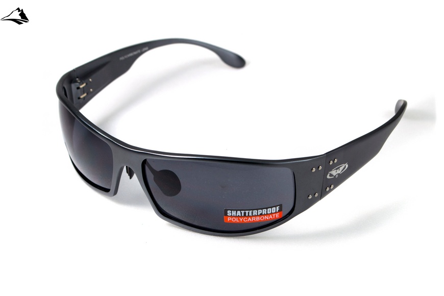 Очки защитные Global Vision Bad-Ass-2 GunMetal (gray), серые в темной металлической оправе 1БЕД2-ГМ20 фото