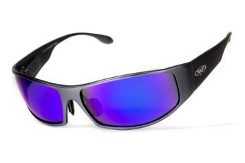 Окуляри захисні Global Vision BAD-ASS-1 GunMetal (G-Tech&trade; blue) дзеркальні сині в темній металевій оправі 1БЕД1-ГМ90 фото