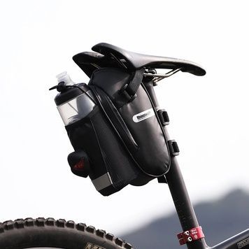 Велосумка підсідельна з тримачем для фляги Rhinowalk 1л X21559 Black VGRW103 фото