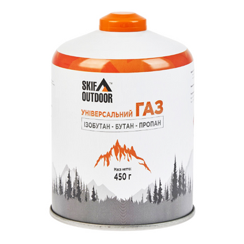 Газовий балон Skif Outdoor 450g різьбовий, мультиколір, універсальний SS28836 фото