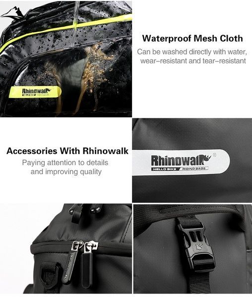 Велосумка на багажник із тримачем для фляги Rhinowalk Multifunctional 17л RK19666 Black VGRW172 фото