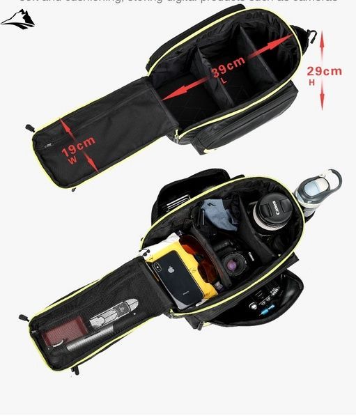 Велосумка на багажник із тримачем для фляги Rhinowalk Multifunctional 17л RK19666 Black VGRW172 фото