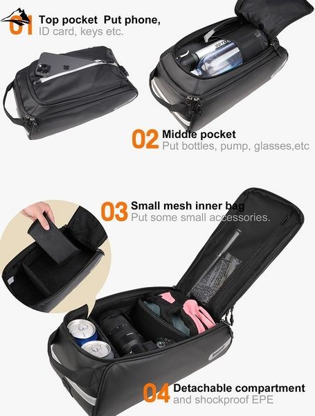 Велосумка на багажник Rhinowalk Multifunctional 12л RK6203 Black VGRW240 фото