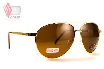 Окуляри поляризаційні BluWater AirForce Gold Polarized (brown), коричневі лінзи в золотистій оправі 4ЭИРФ-ЗМ50П фото