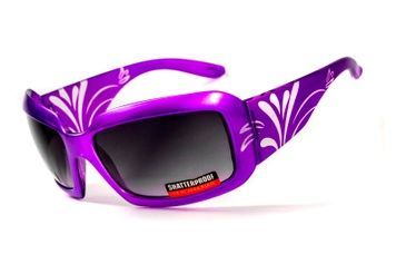 Окуляри захисні Global Vision Passion Purple (gradient smoke), сірі з градієнтом в фіолетовій оправі 1ПЭШН-Ф25 фото