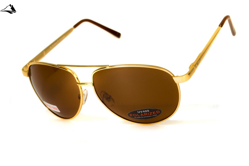 Окуляри поляризаційні BluWater AirForce Gold Polarized (brown), коричневі лінзи в золотистій оправі 4ЭИРФ-ЗМ50П фото