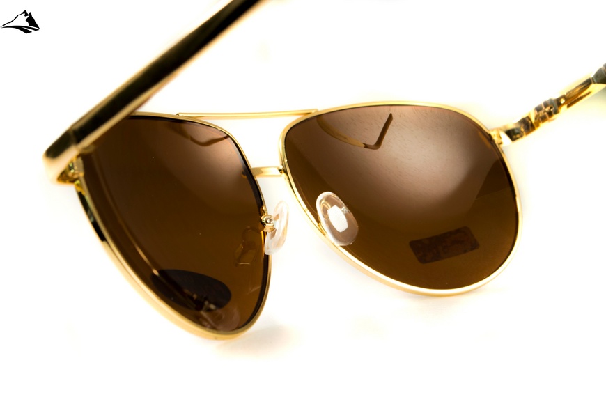 Окуляри поляризаційні BluWater AirForce Gold Polarized (brown), коричневі лінзи в золотистій оправі 4ЭИРФ-ЗМ50П фото