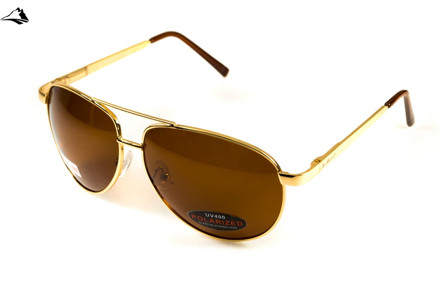 Окуляри поляризаційні BluWater AirForce Gold Polarized (brown), коричневі лінзи в золотистій оправі 4ЭИРФ-ЗМ50П фото