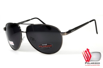 Окуляри поляризаційні BluWater AirForce GunMetal Polarized (gray), чорні лінзи в металевій оправі сырого кольору 4ЭИРФ-ГМ20П фото