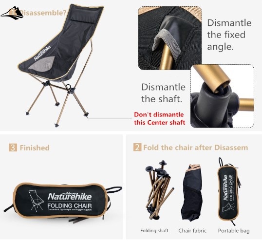 Крісло складне Naturehike Backrest Folding Chair NH17Y010-L Bright silver VG6927595716953 фото