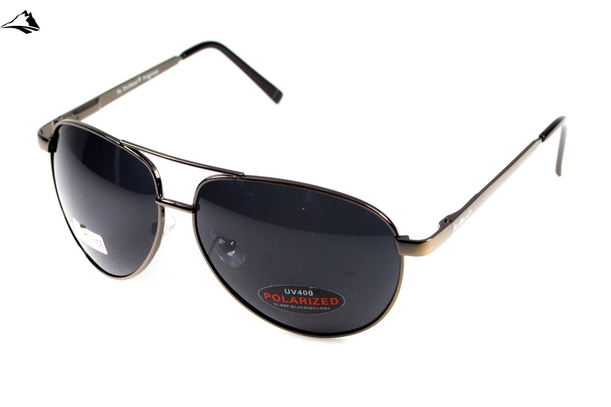 Окуляри поляризаційні BluWater AirForce GunMetal Polarized (gray), чорні лінзи в металевій оправі сырого кольору 4ЭИРФ-ГМ20П фото