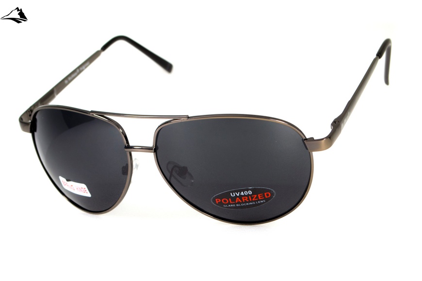 Окуляри поляризаційні BluWater AirForce GunMetal Polarized (gray), чорні лінзи в металевій оправі сырого кольору 4ЭИРФ-ГМ20П фото