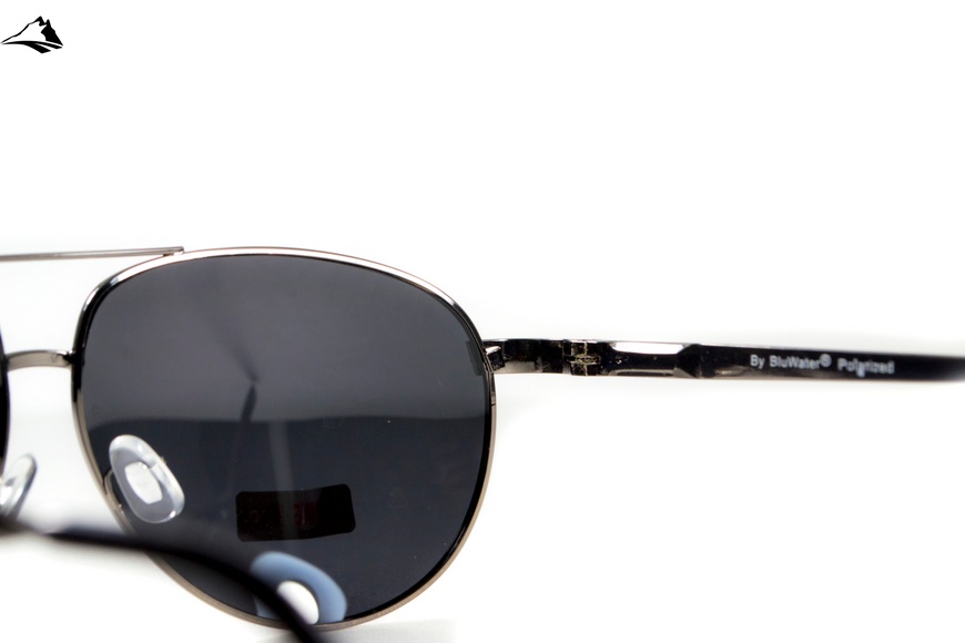 Окуляри поляризаційні BluWater AirForce GunMetal Polarized (gray), чорні лінзи в металевій оправі сырого кольору 4ЭИРФ-ГМ20П фото