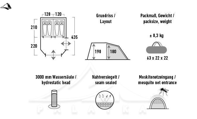 Намет чотиримісний High Peak Ancona 4.0 Light Grey/Dark Grey/Green (10244) SVA929536 фото