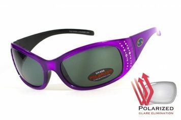 Окуляри поляризаційні BluWater Biscayene Purple Polarized (gray) чорні 4БИСК-П20П фото