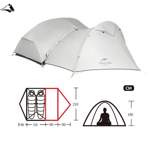 Додатковий тамбур Naturehike Extension door для намету Mongar NH17T007-Z Grey VG6927595729878 фото