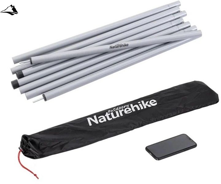 Комплект стійок для тенту Naturehike NH19PJ042 2.4м Steel poles Ø25 silver VG6927595741931 фото