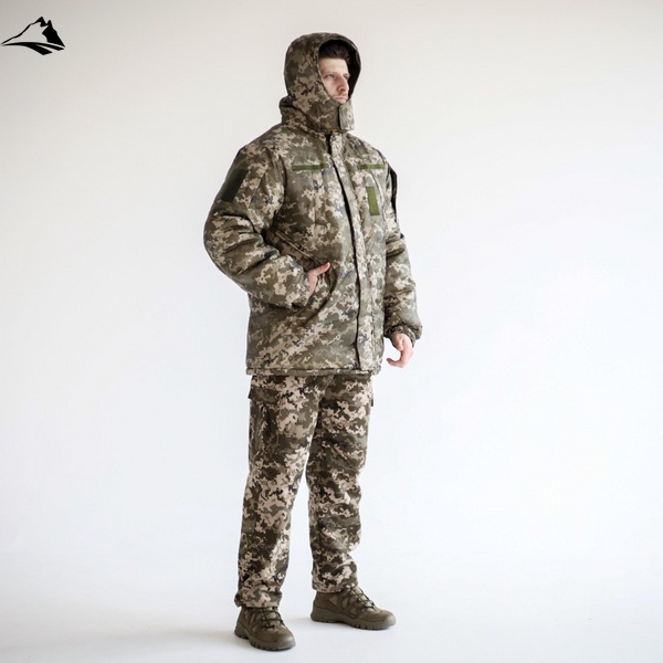Зимний комплект: Бушлат тактический на флисе (плащевка) + Тактические штаны на флисе, 46, Пиксель UAF1979653 фото