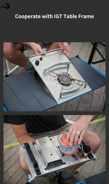 Пальник-плита кемпінговий Naturehike Outdoor Table Furnace Q-9E NH19PJ002 Grey VG6927595740446 фото