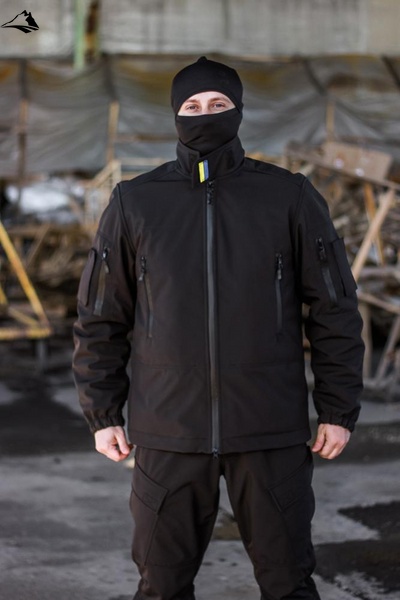 Зимова військова куртка Soft Shel (софтшел), S, Чорний FS1366939 фото