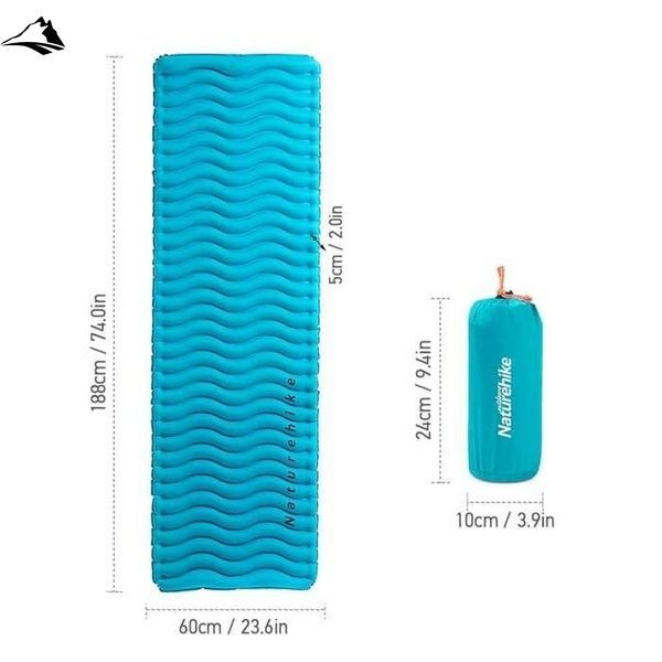 Надувний матрац Naturehike Wave type TPU mattress 1880*600*50mm NH18C009-D Sea Blue VG6927595729335 фото
