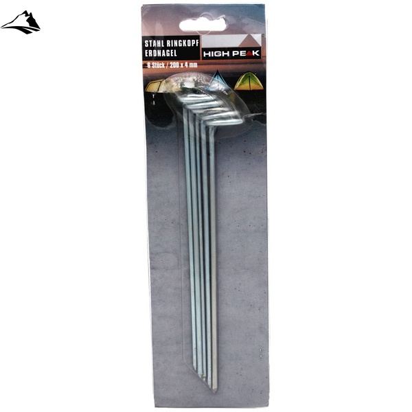 Кілки High Peak Steel Round Peg 20 см 6 шт. Silver (42213) SVA928997 фото