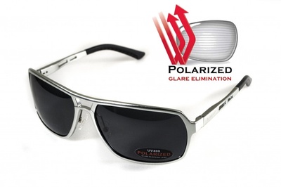 Очки поляризационные BluWater Alumination-4 Silver Polarized (gray) черные в серебристой оправе 4АЛЮМ4-С20П фото