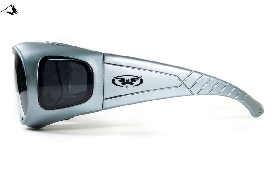 Окуляри захисні з ущільнювачем Global Vision Outfitter Metallic (gray) Anti-Fog, чорні в сірій оправі 1АУТФ-ц20 фото