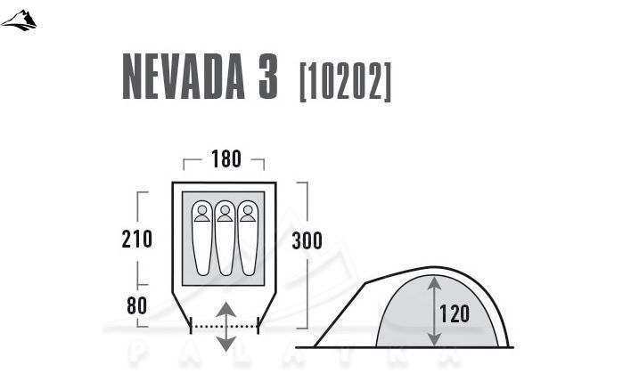 Намет тримісний High Peak Nevada 3 Dark Grey/Red (10202) SVA925389 фото