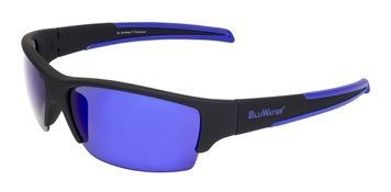 Окуляри поляризаційні BluWater Daytona-2 Polarized (G-tech blue), дзеркальні сині в чорно-блакитній оправі 4ДЕЙТ2-90П фото